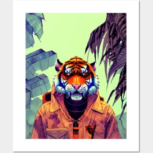 Anamorphic Lion wearing a Jacket Posters and Art